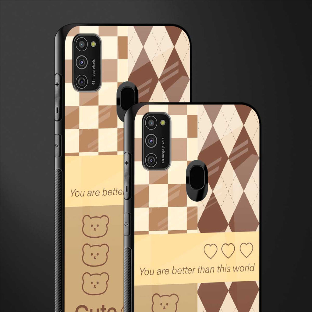 you're my world brown edition glass case for samsung galaxy m30s image-2