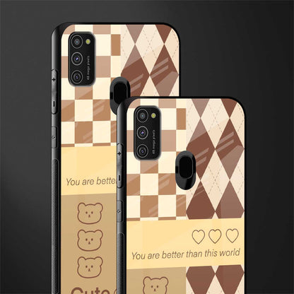 you're my world brown edition glass case for samsung galaxy m30s image-2