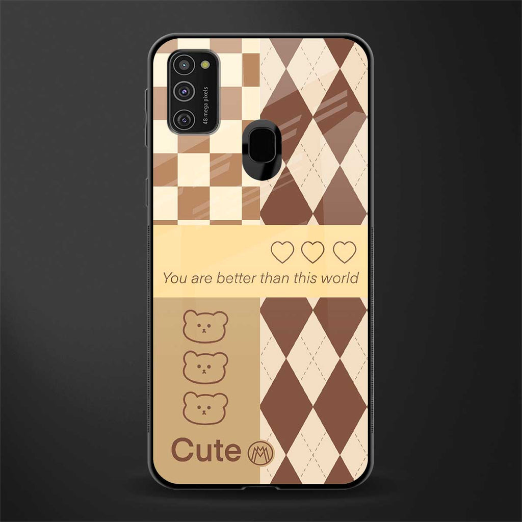 you're my world brown edition glass case for samsung galaxy m30s image