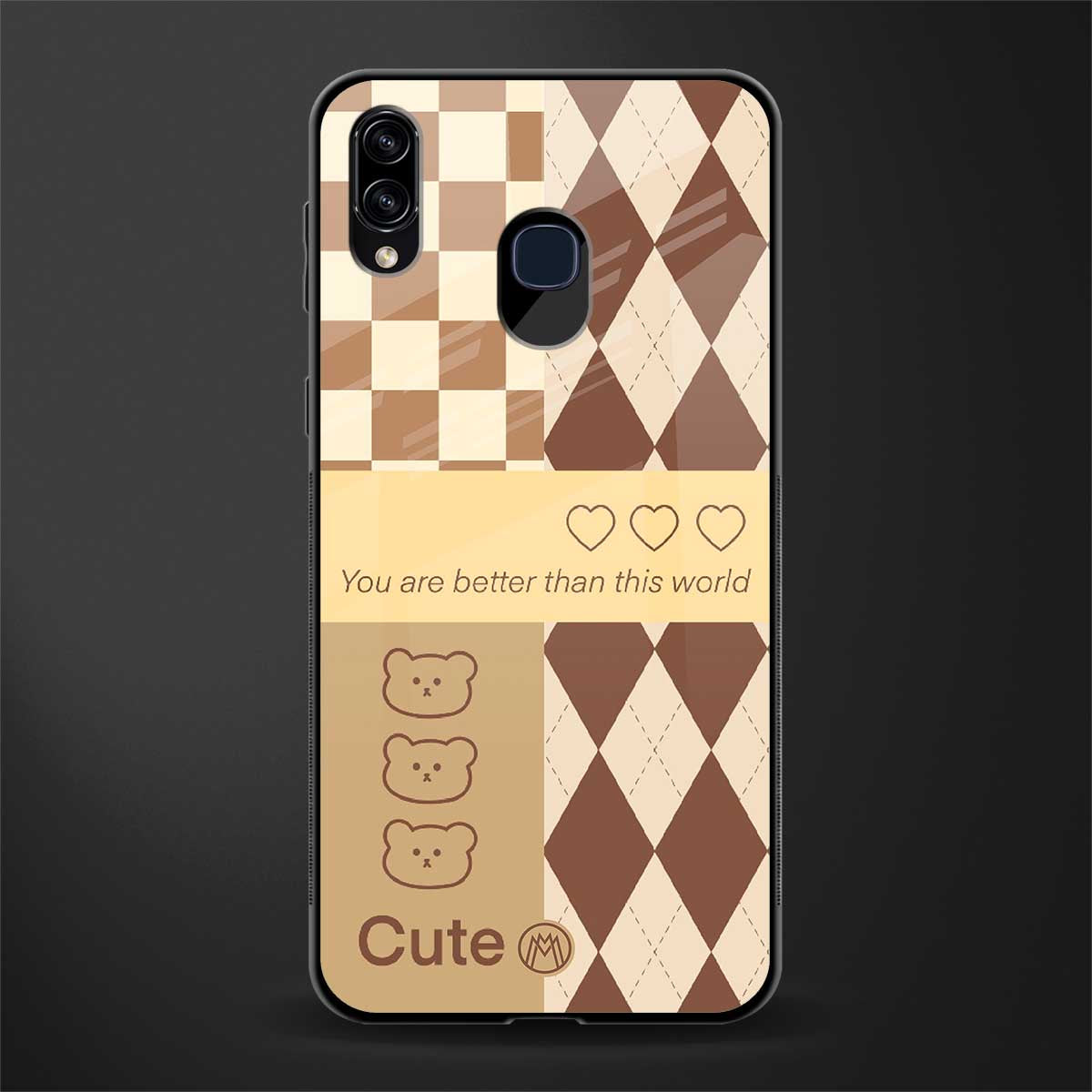 you're my world brown edition glass case for samsung galaxy a20 image