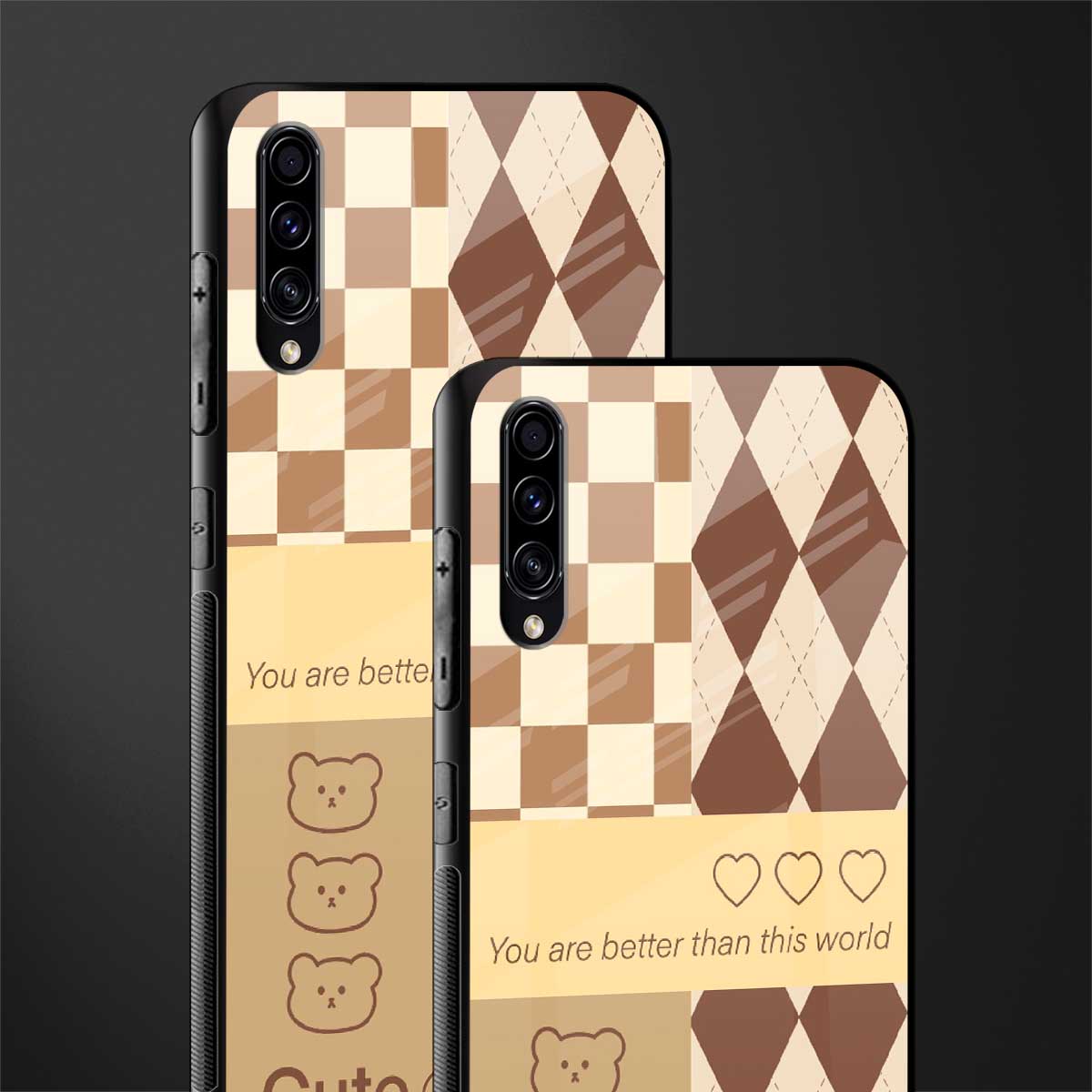 you're my world brown edition glass case for samsung galaxy a70 image-2