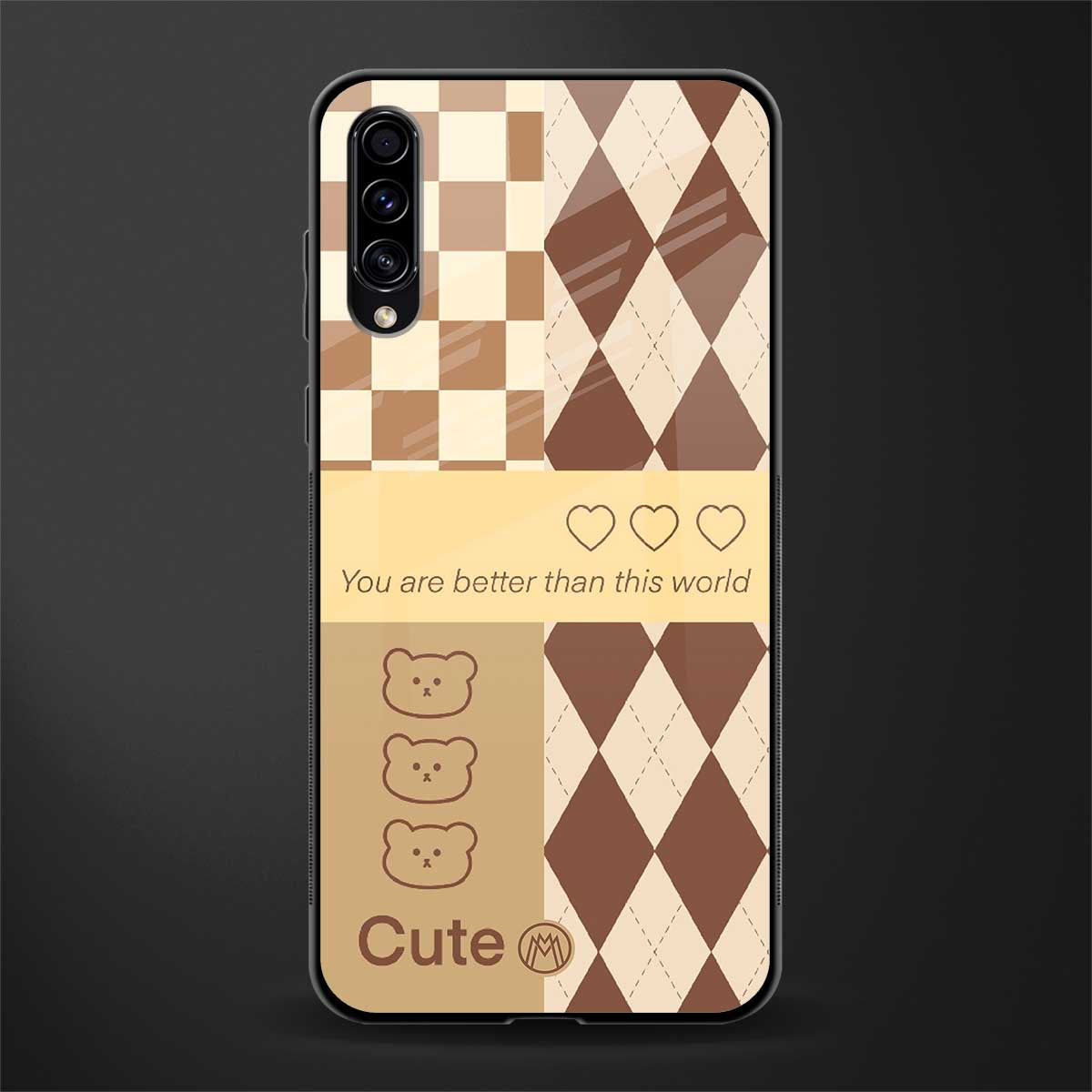 you're my world brown edition glass case for samsung galaxy a70 image