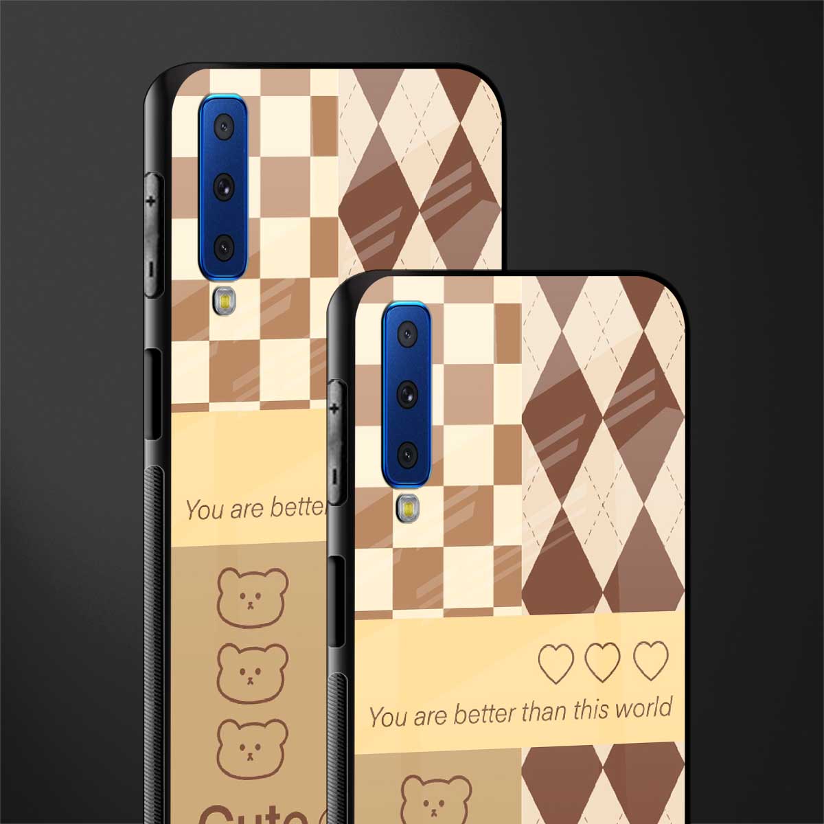 you're my world brown edition glass case for samsung galaxy a7 2018 image-2