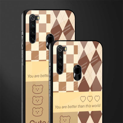 you're my world brown edition glass case for redmi note 8 image-2
