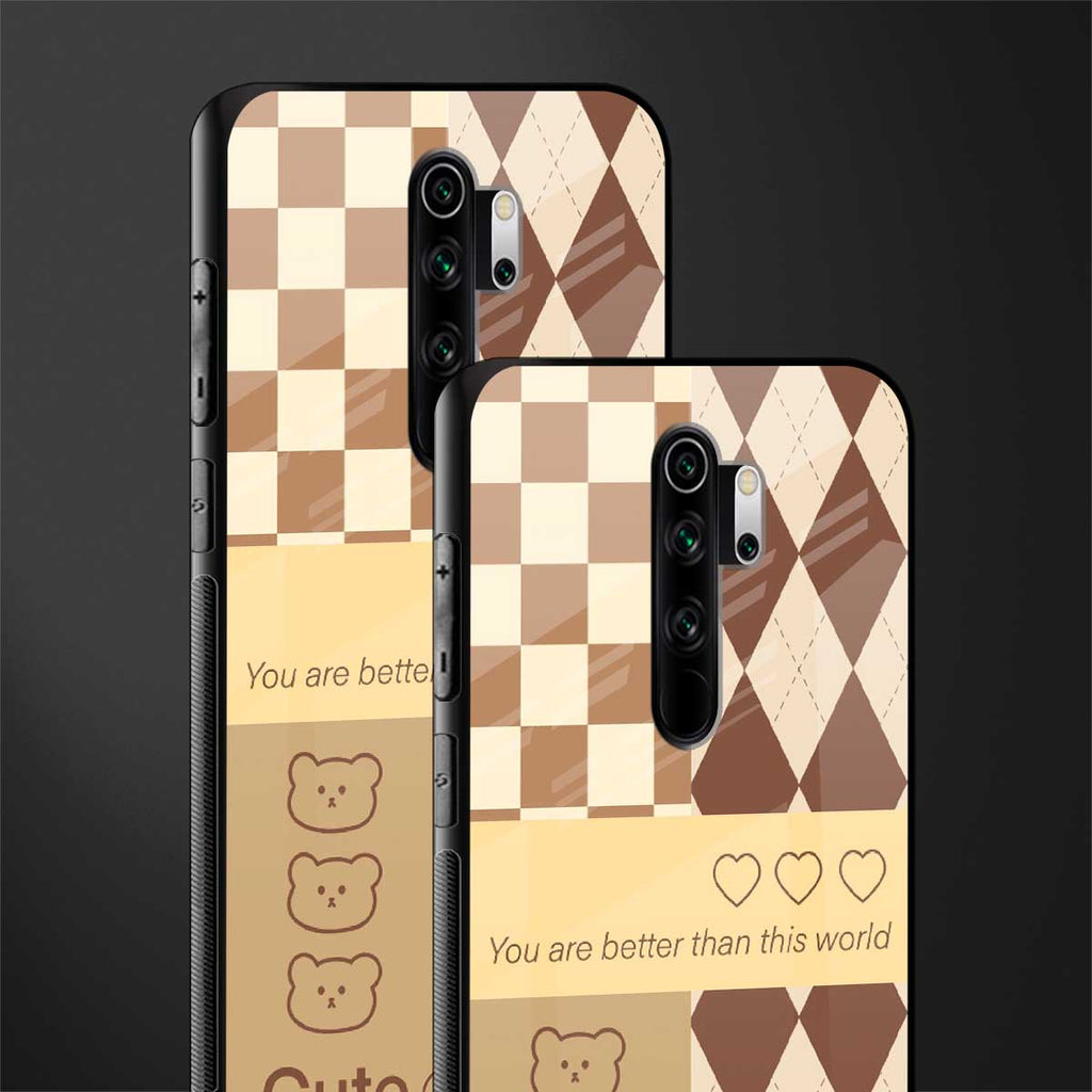 you're my world brown edition glass case for redmi note 8 pro image-2