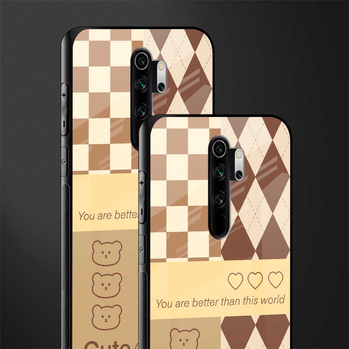 you're my world brown edition glass case for redmi note 8 pro image-2