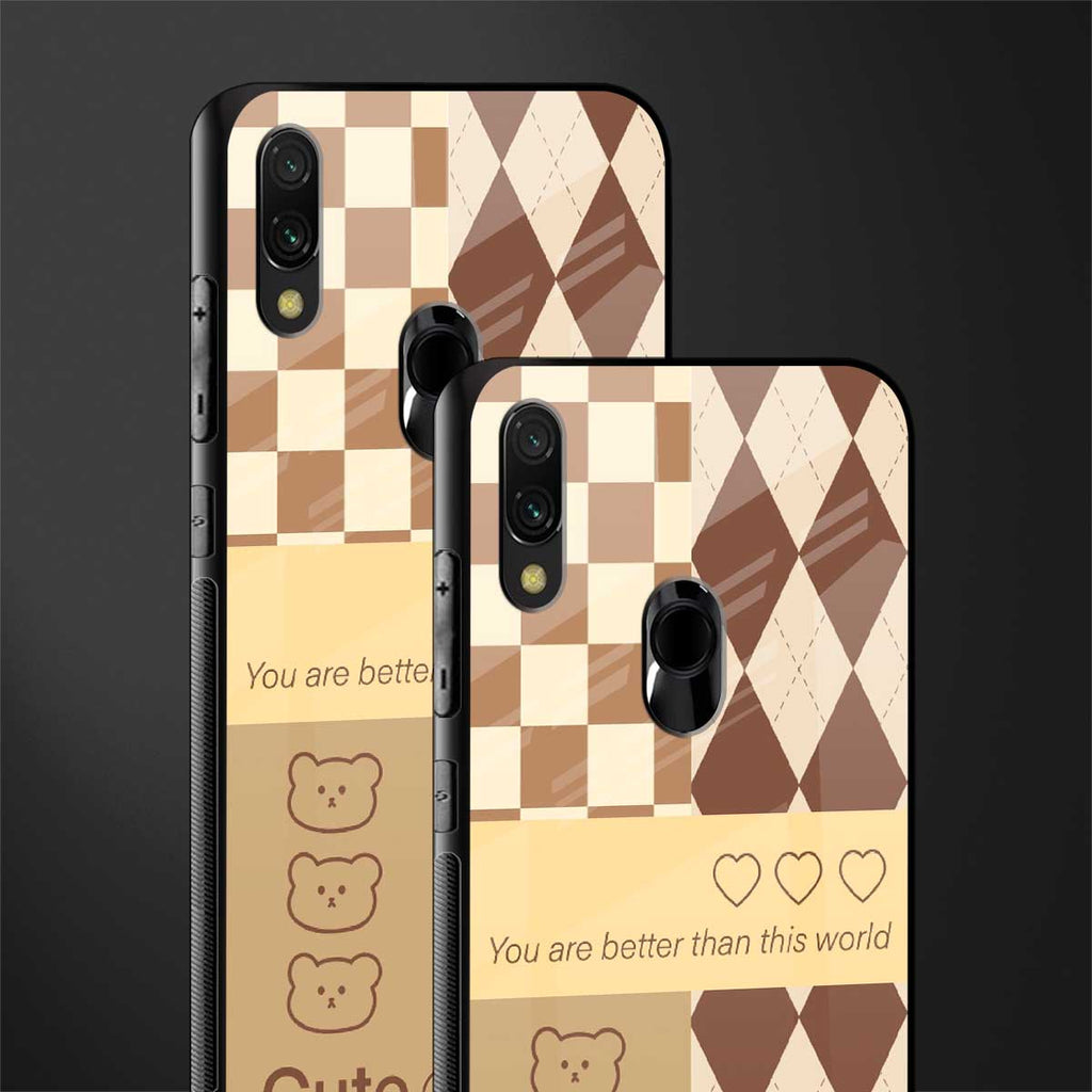 you're my world brown edition glass case for redmi note 7s image-2