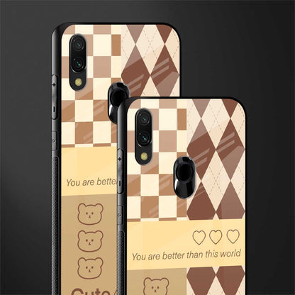 you're my world brown edition glass case for redmi y3 image-2
