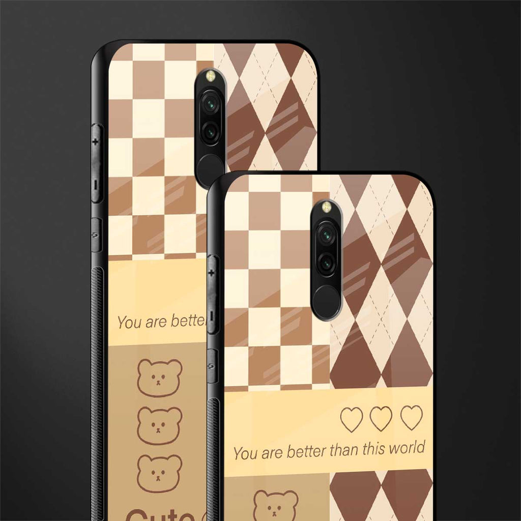 you're my world brown edition glass case for redmi 8 image-2