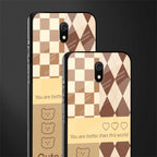 you're my world brown edition glass case for redmi 8a image-2