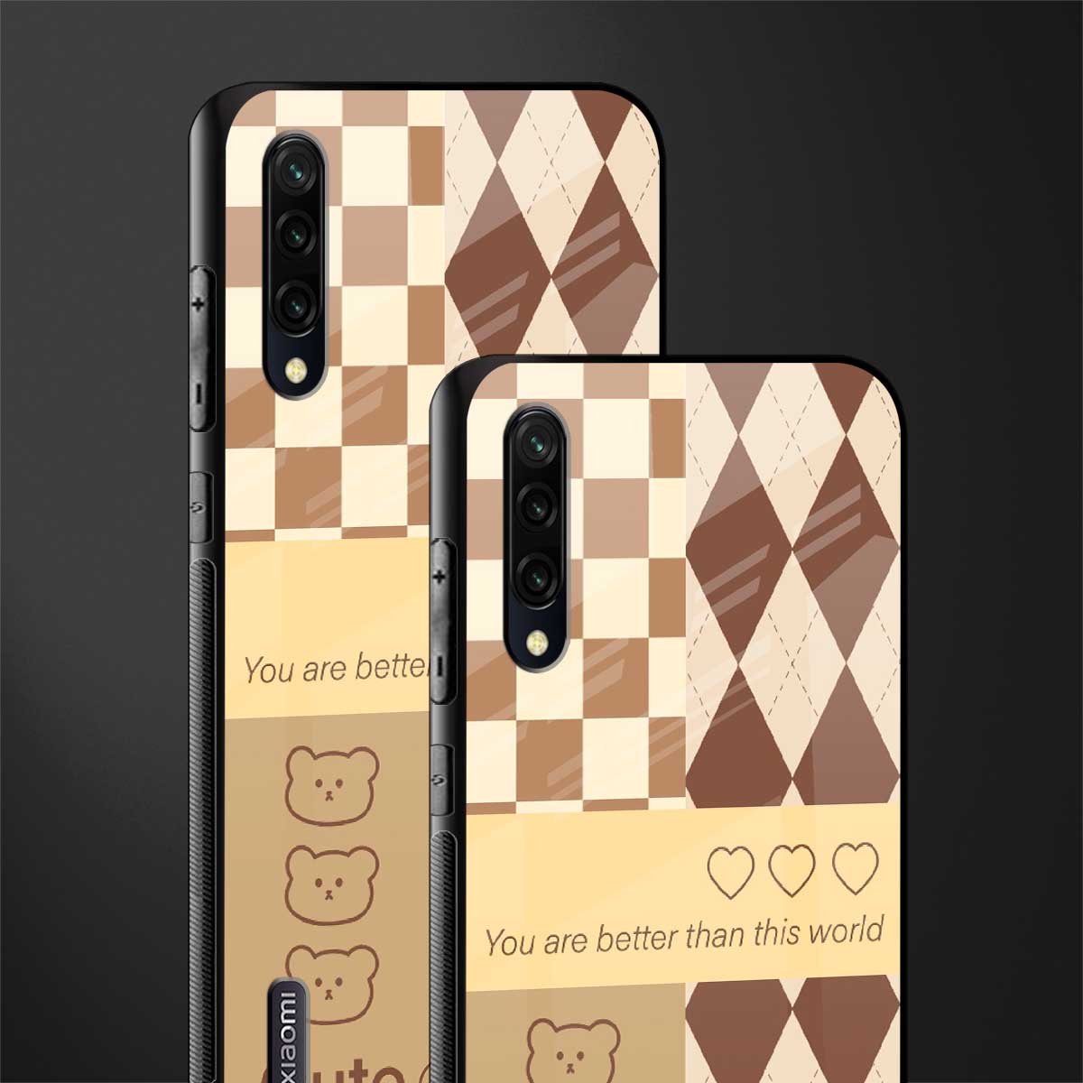 you're my world brown edition glass case for mi a3 redmi a3 image-2