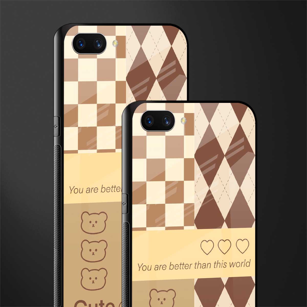 you're my world brown edition glass case for realme c1 image-2
