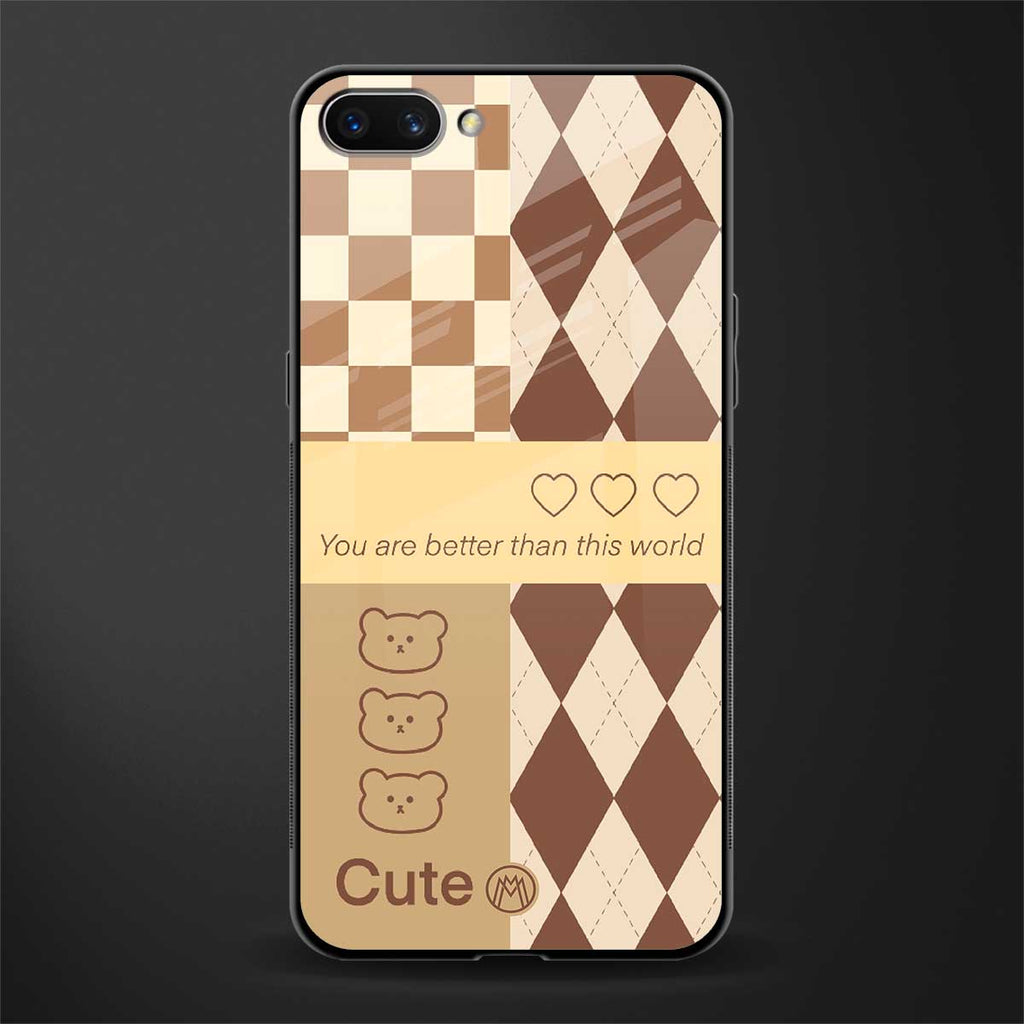 you're my world brown edition glass case for realme c1 image