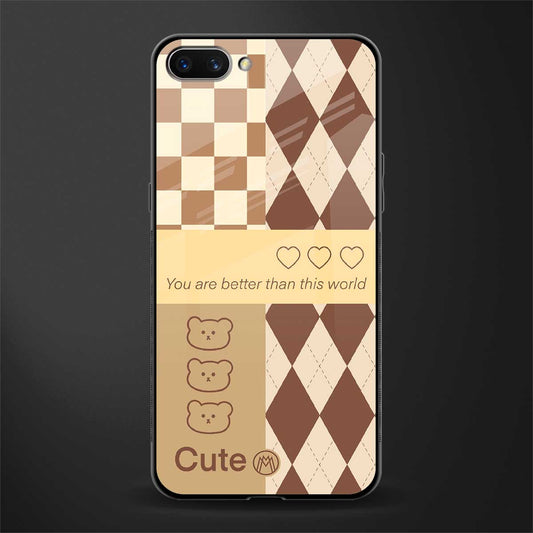 you're my world brown edition glass case for realme c1 image