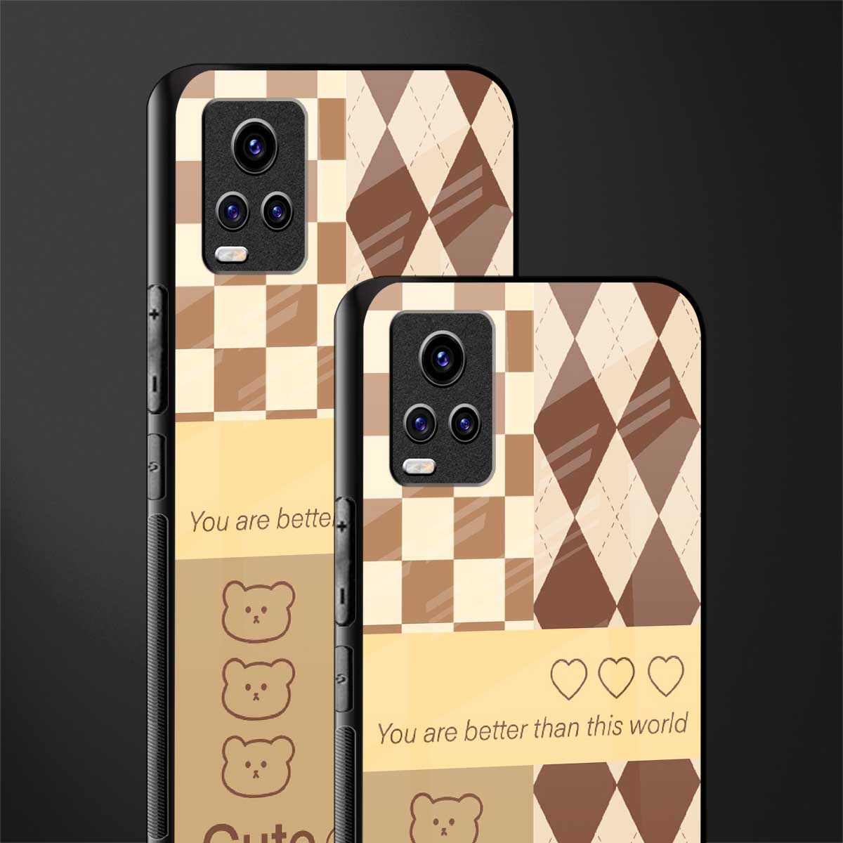 you're my world brown edition back phone cover | glass case for vivo y73