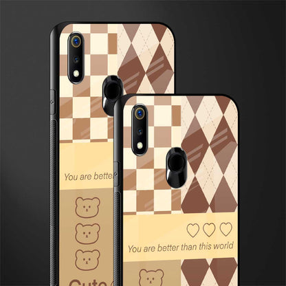 you're my world brown edition glass case for realme 3 pro image-2