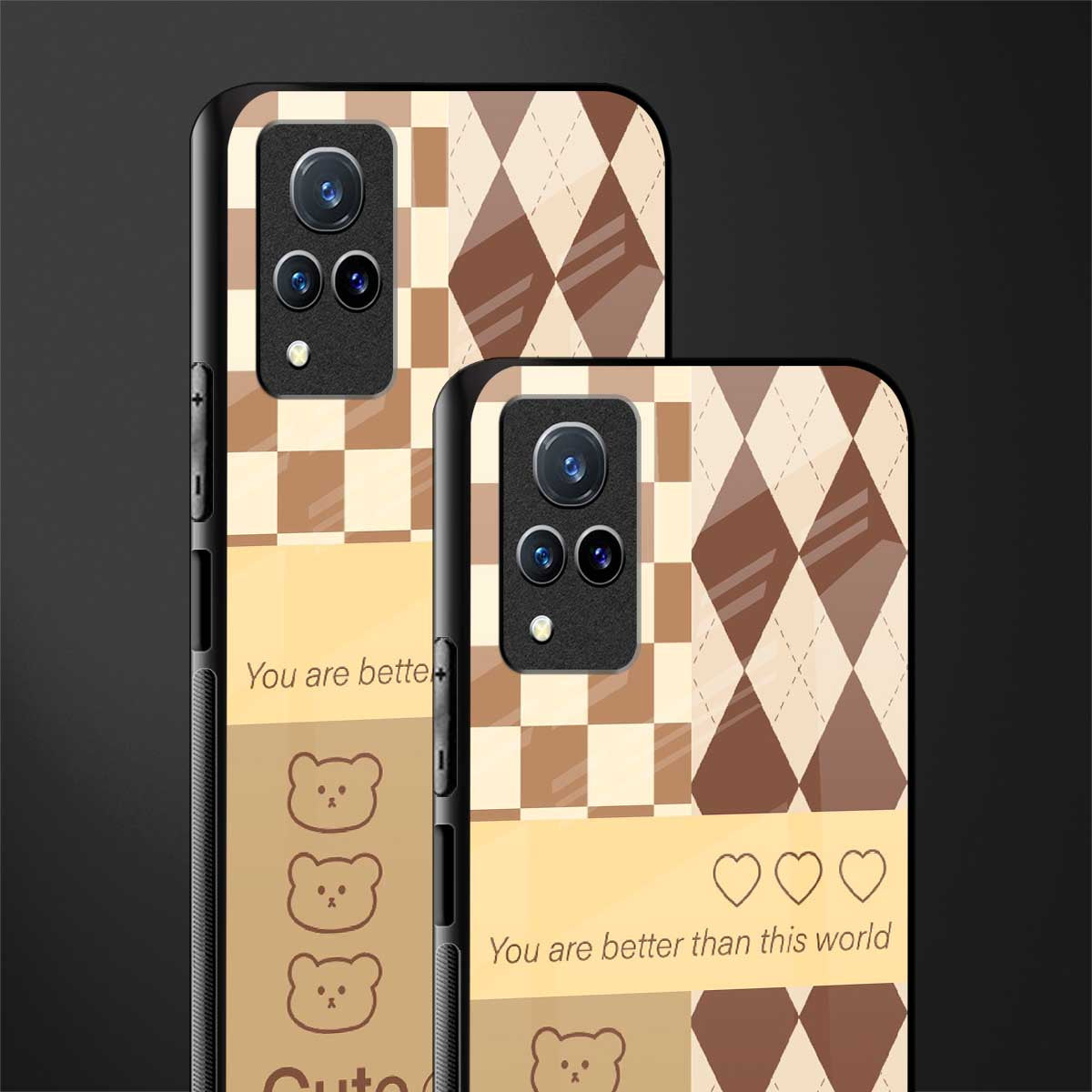 you're my world brown edition glass case for vivo v21 5g image-2