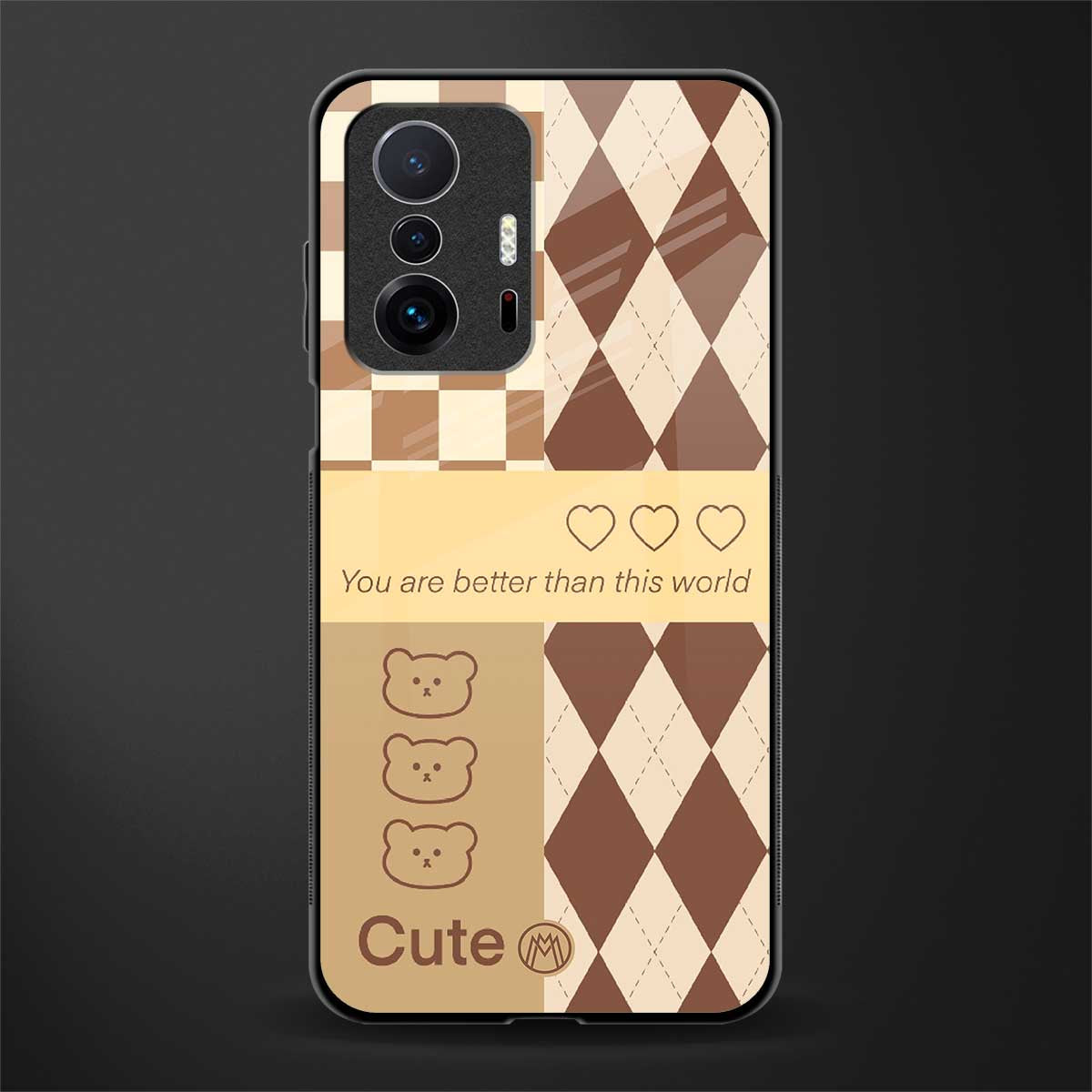 you're my world brown edition glass case for mi 11t pro 5g image