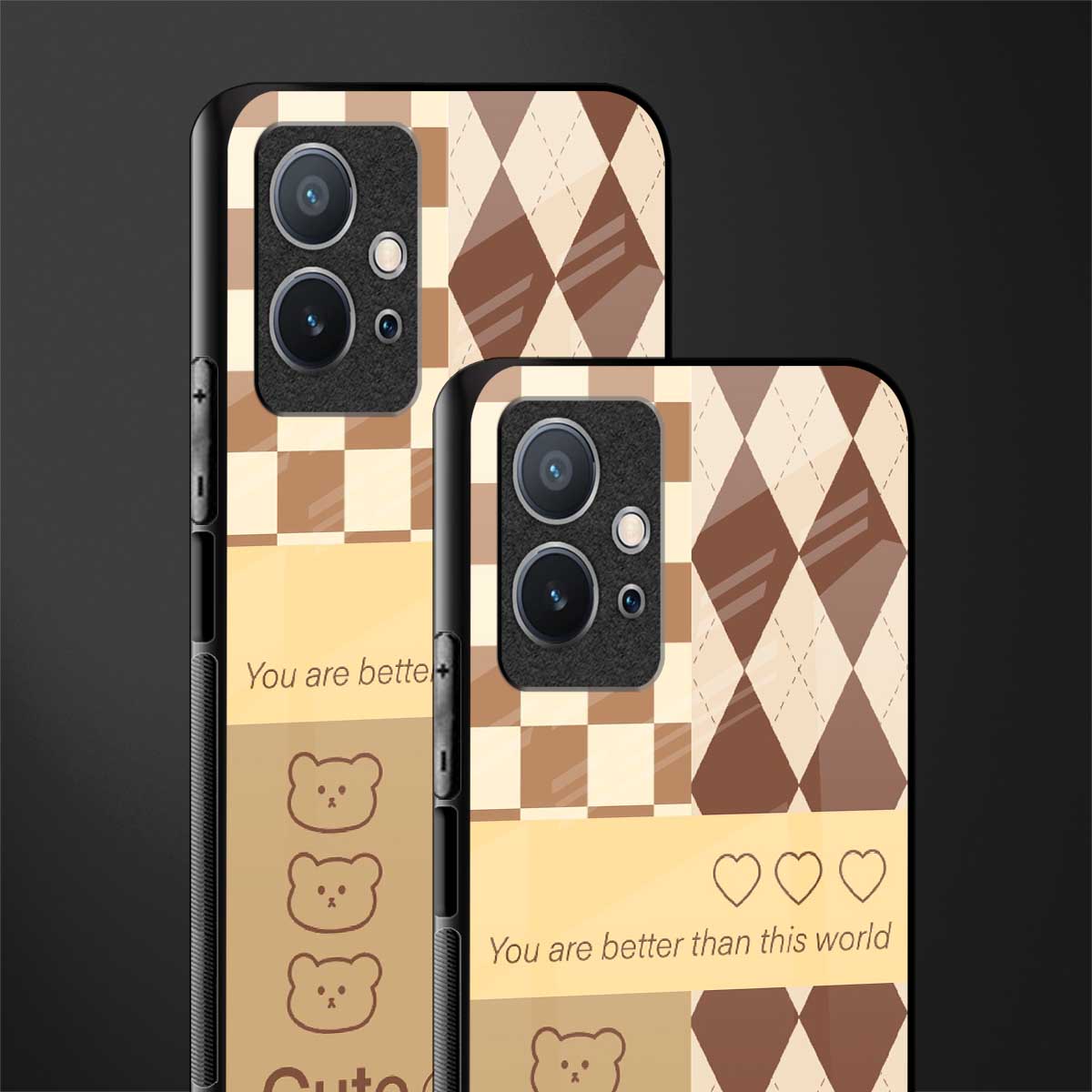 you're my world brown edition glass case for vivo t1 5g image-2