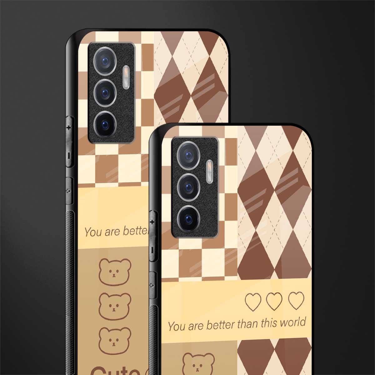 you're my world brown edition glass case for vivo v23e image-2