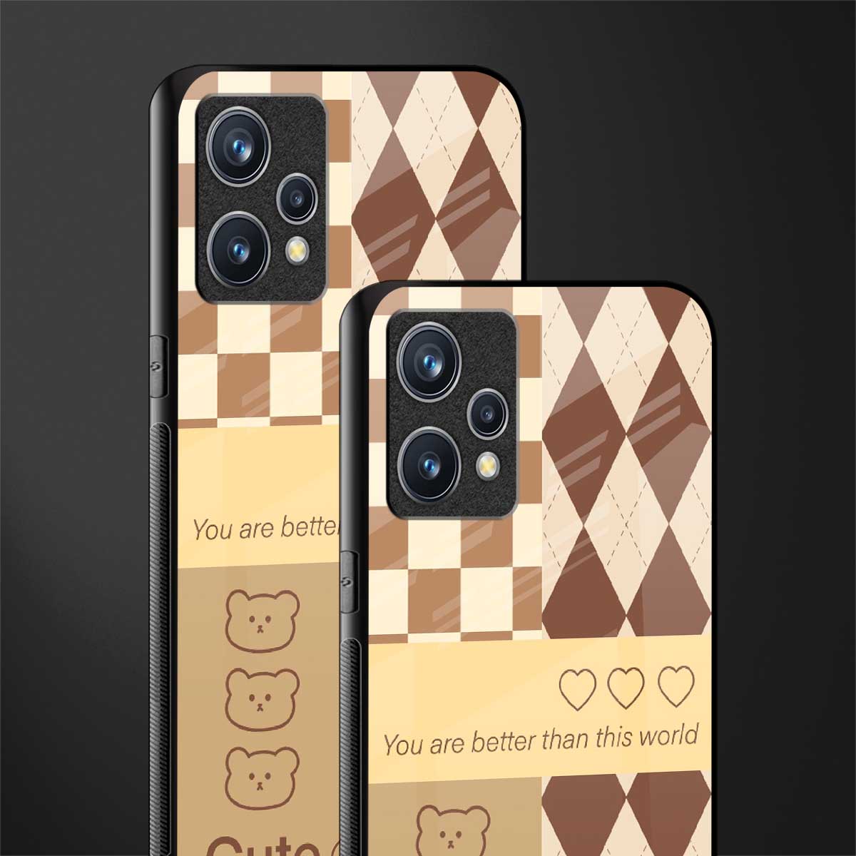 you're my world brown edition glass case for realme 9 4g image-2