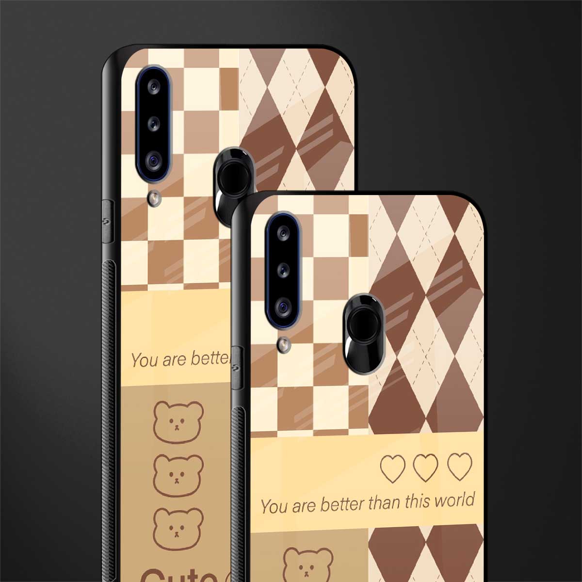 you're my world brown edition glass case for samsung galaxy a20s image-2