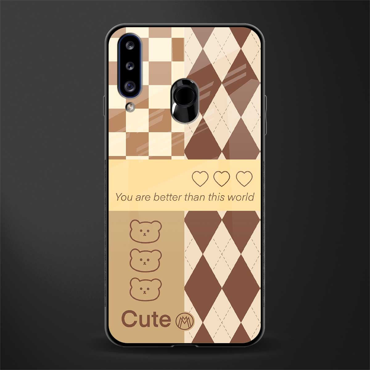 you're my world brown edition glass case for samsung galaxy a20s image