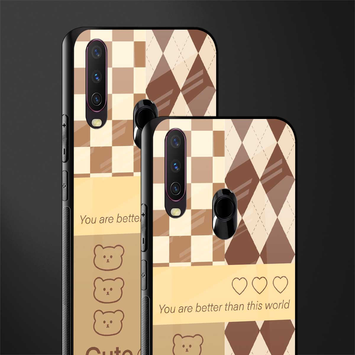 you're my world brown edition glass case for vivo y17 image-2
