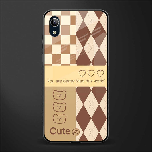 you're my world brown edition glass case for vivo y90 image