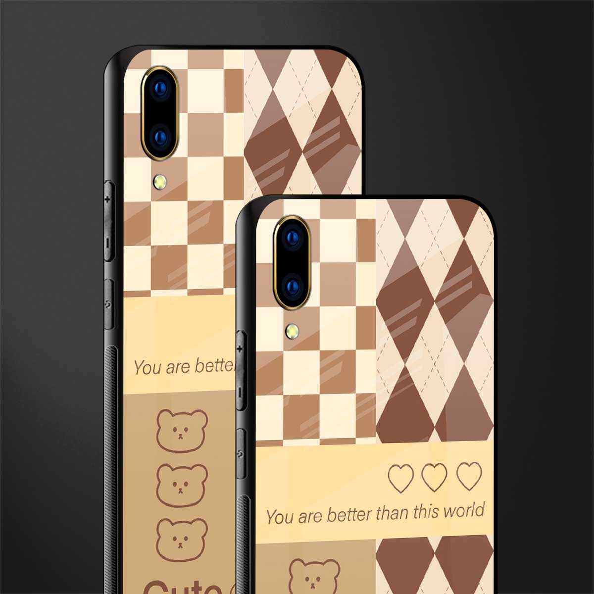you're my world brown edition glass case for vivo v11 pro image-2