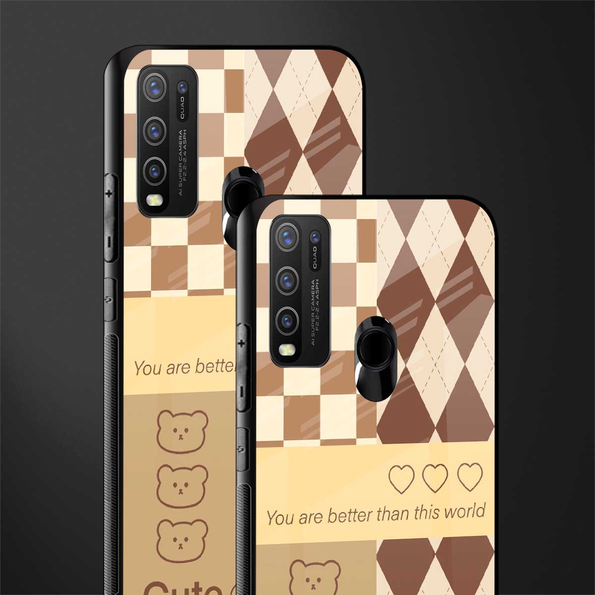 you're my world brown edition glass case for vivo y50 image-2