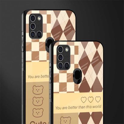 you're my world brown edition glass case for samsung galaxy a21s image-2