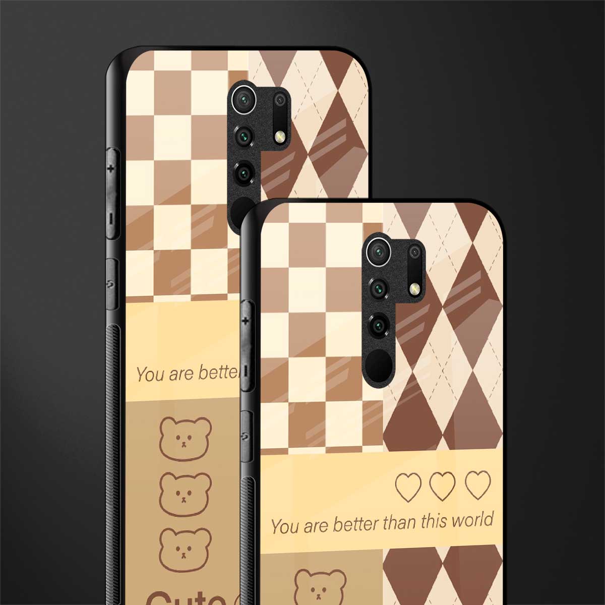 you're my world brown edition glass case for redmi 9 prime image-2