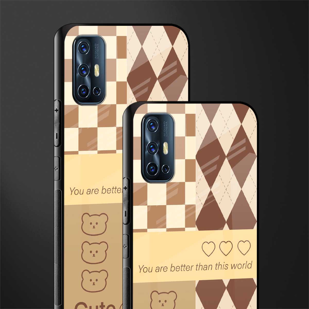 you're my world brown edition glass case for vivo v17 image-2
