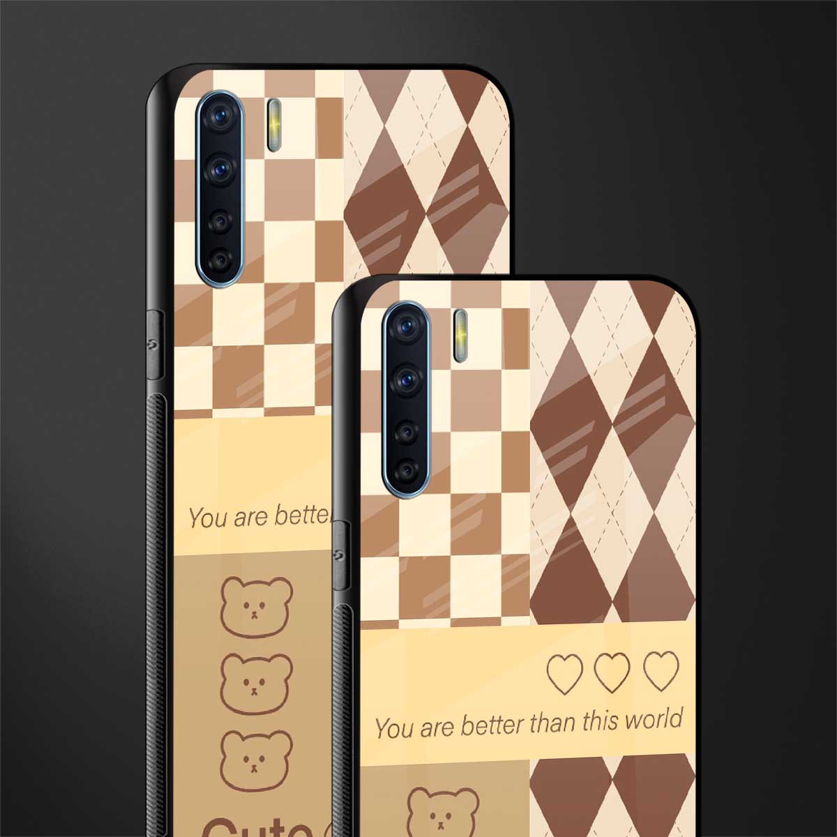 you're my world brown edition glass case for oppo f15 image-2
