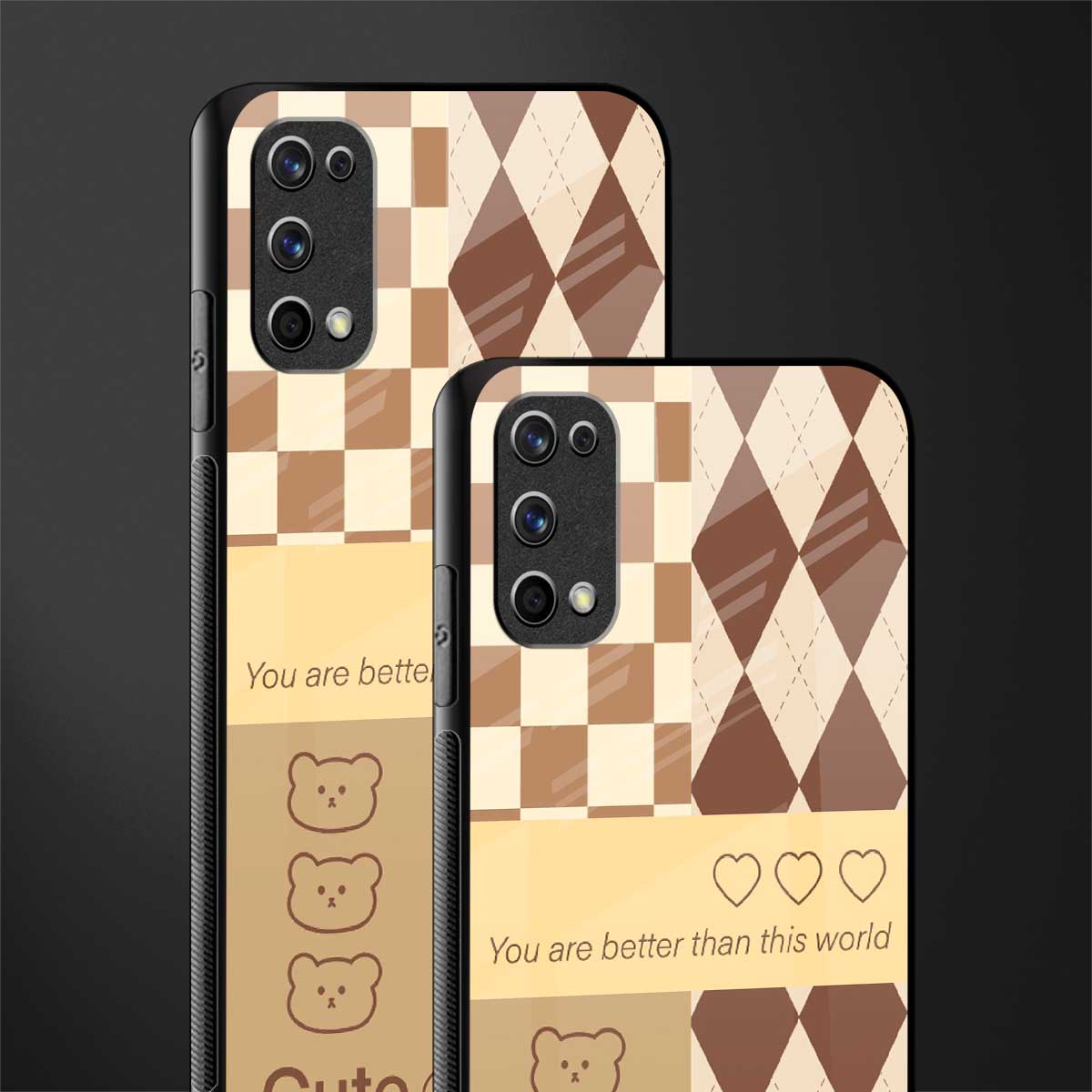 you're my world brown edition glass case for realme 7 pro image-2