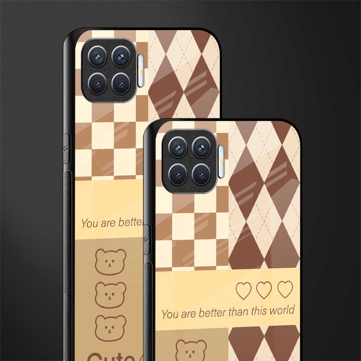 you're my world brown edition glass case for oppo f17 image-2