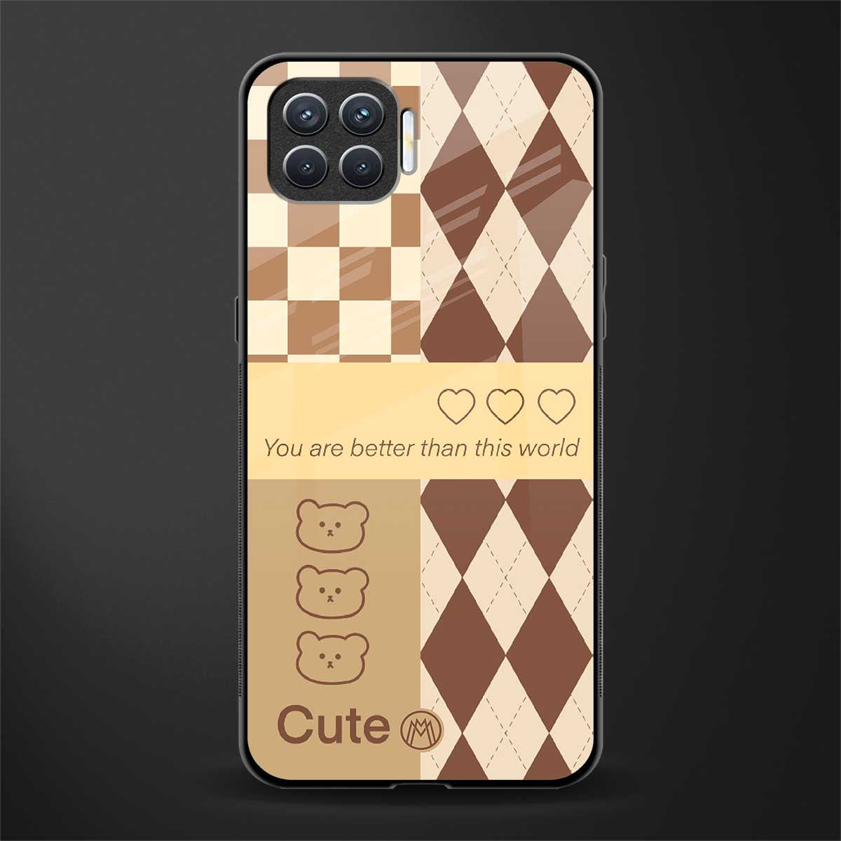 you're my world brown edition glass case for oppo f17 image