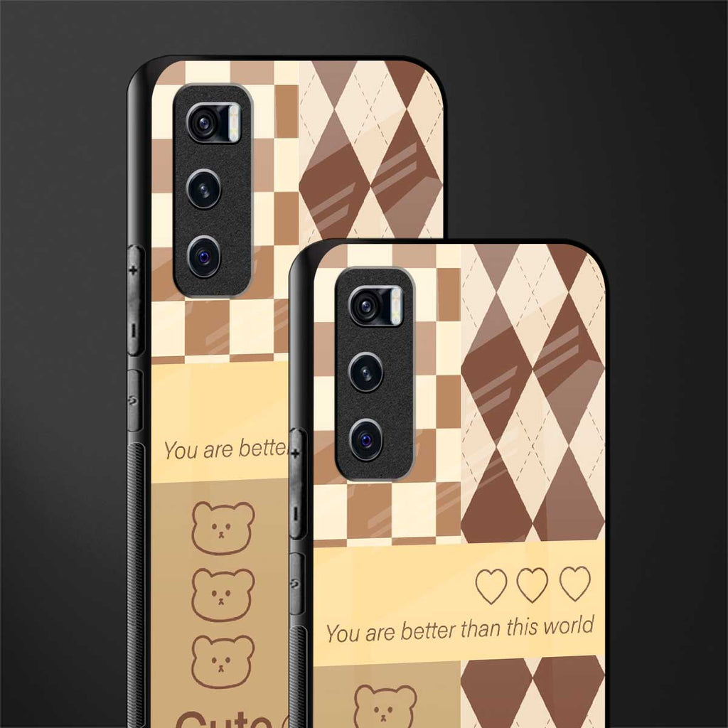 you're my world brown edition glass case for vivo v20 se image-2