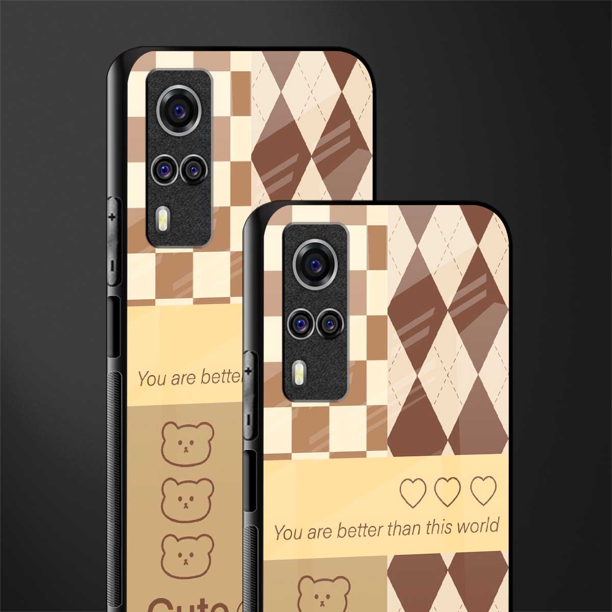 you're my world brown edition glass case for vivo y51a image-2