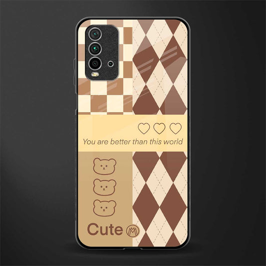 you're my world brown edition glass case for redmi 9 power image