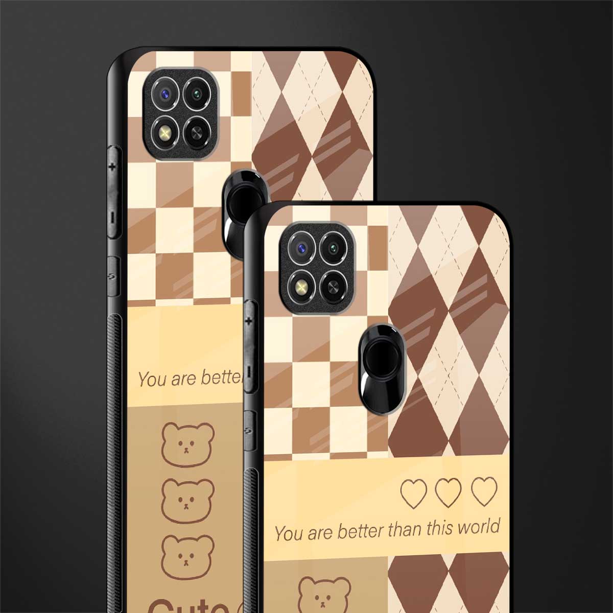 you're my world brown edition glass case for poco c31 image-2