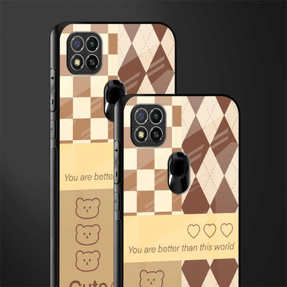 you're my world brown edition glass case for redmi 9c image-2