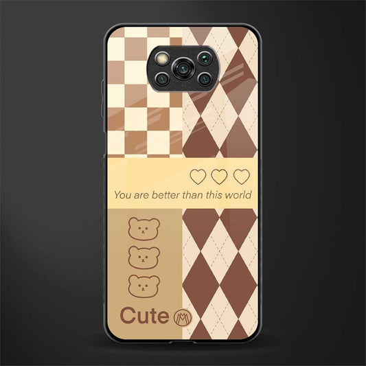 you're my world brown edition glass case for poco x3 image