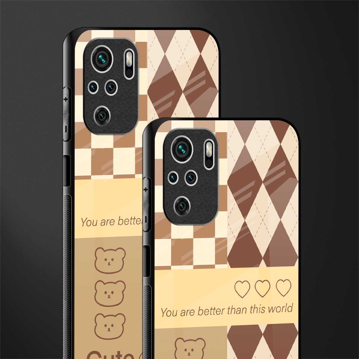 you're my world brown edition glass case for redmi note 10 image-2