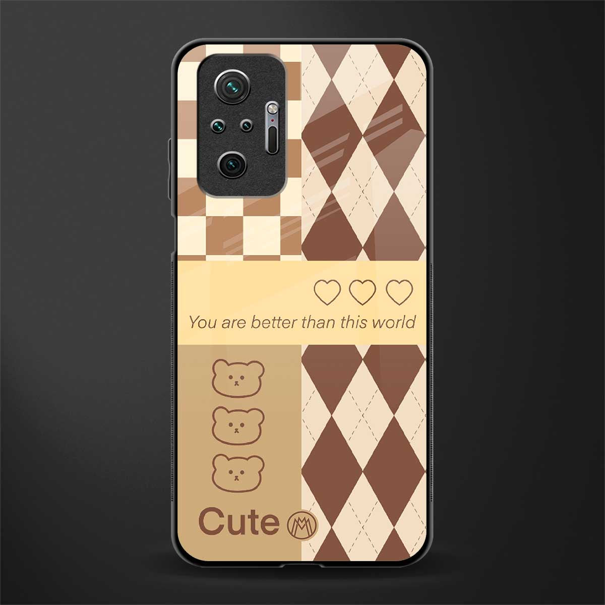 you're my world brown edition glass case for redmi note 10 pro image