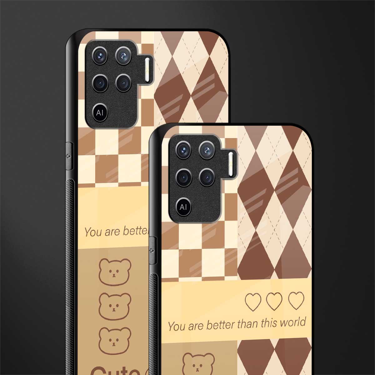 you're my world brown edition glass case for oppo f19 pro image-2