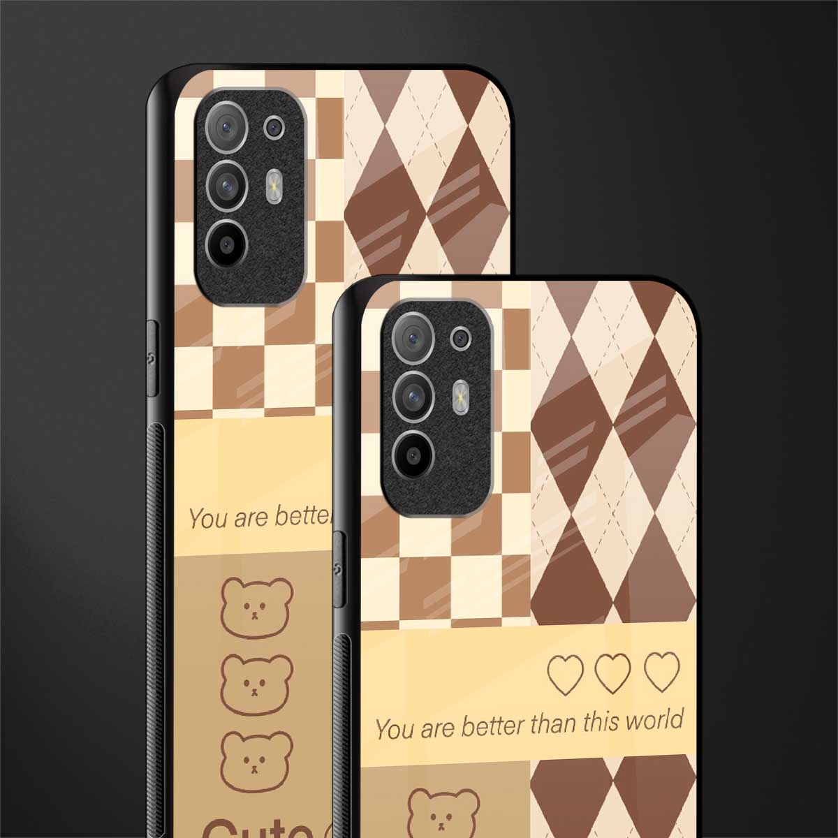 you're my world brown edition glass case for oppo f19 pro plus image-2