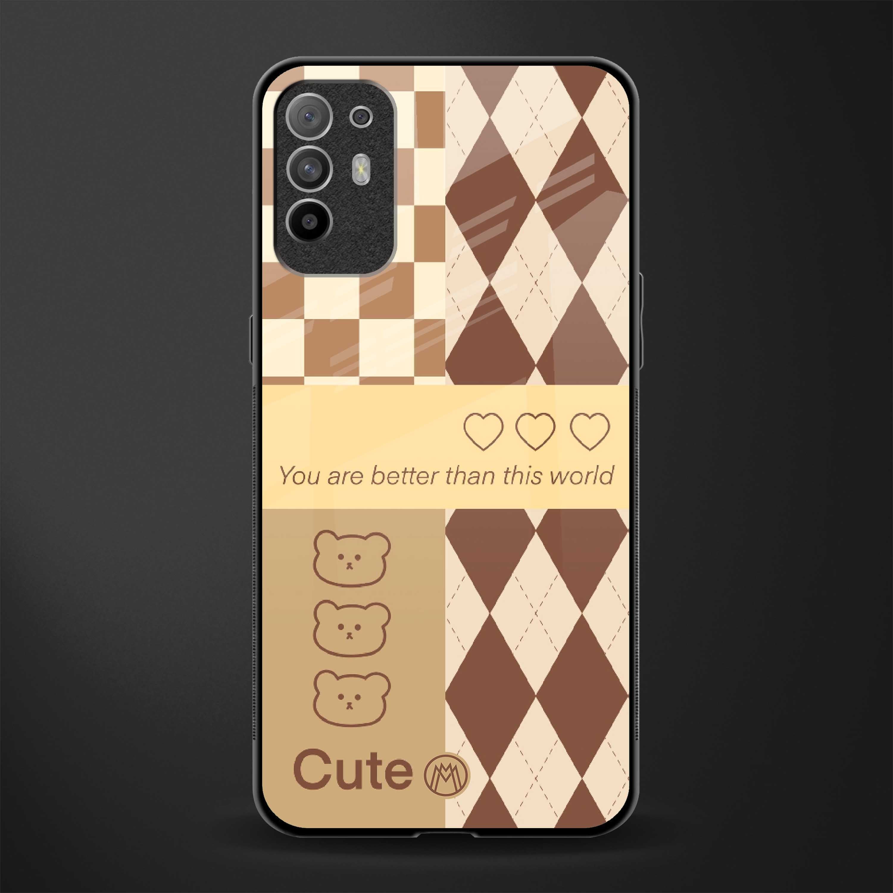 you're my world brown edition glass case for oppo f19 pro plus image