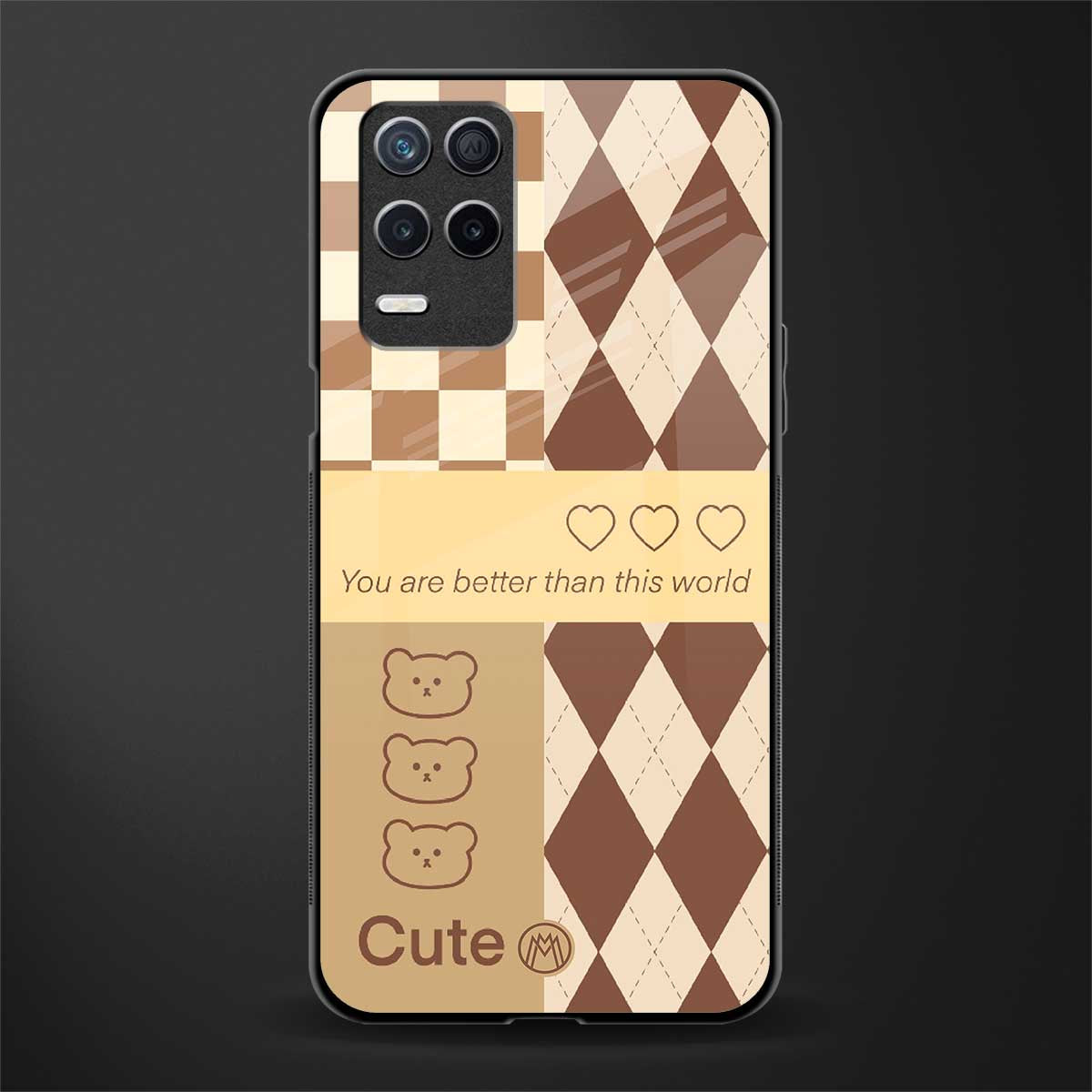 you're my world brown edition glass case for realme 8 5g image